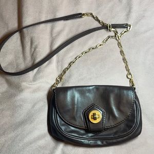 Marc Jacobs dark brown leather crossover bag